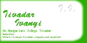 tivadar ivanyi business card
