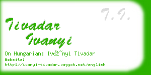 tivadar ivanyi business card